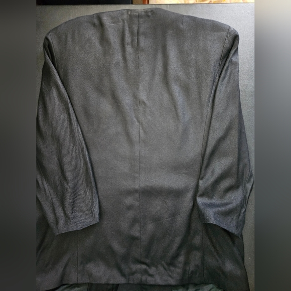 Vintage - Silk Bergdorf Goodman Black Collarless One Button Blazer - Size 14 - Picture 6 of 7